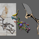 The fossil pterosaur.